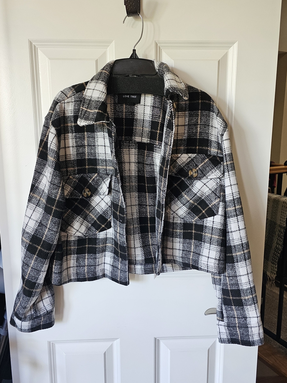 Love Tree Black & White Plaid Jacket